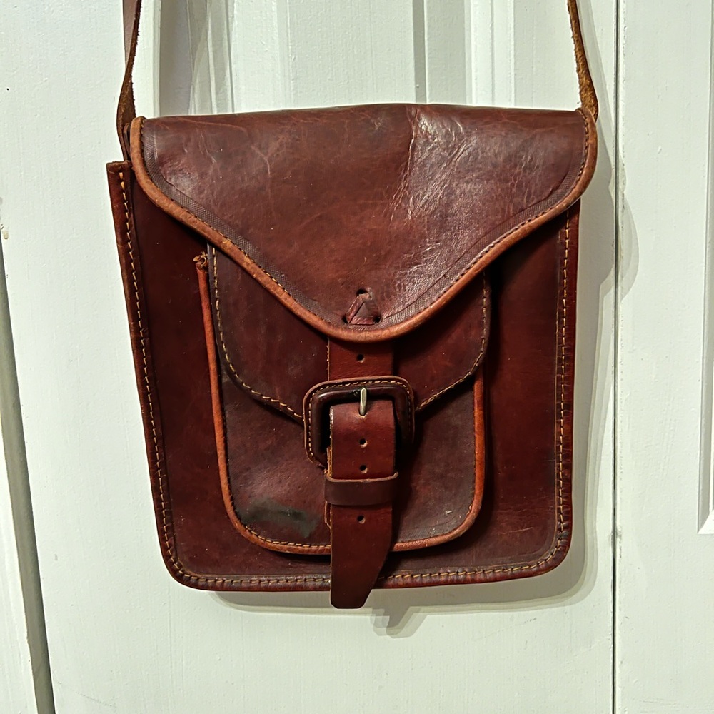 Vintage Brown Leather Satchel